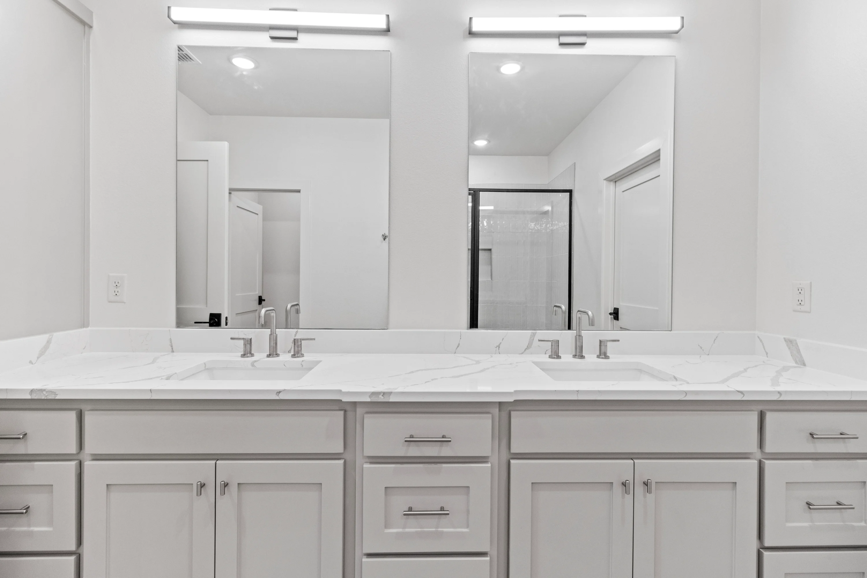 Walk-in closet and storage space inside a two-bedroom 6858 Lazy Vale residence.