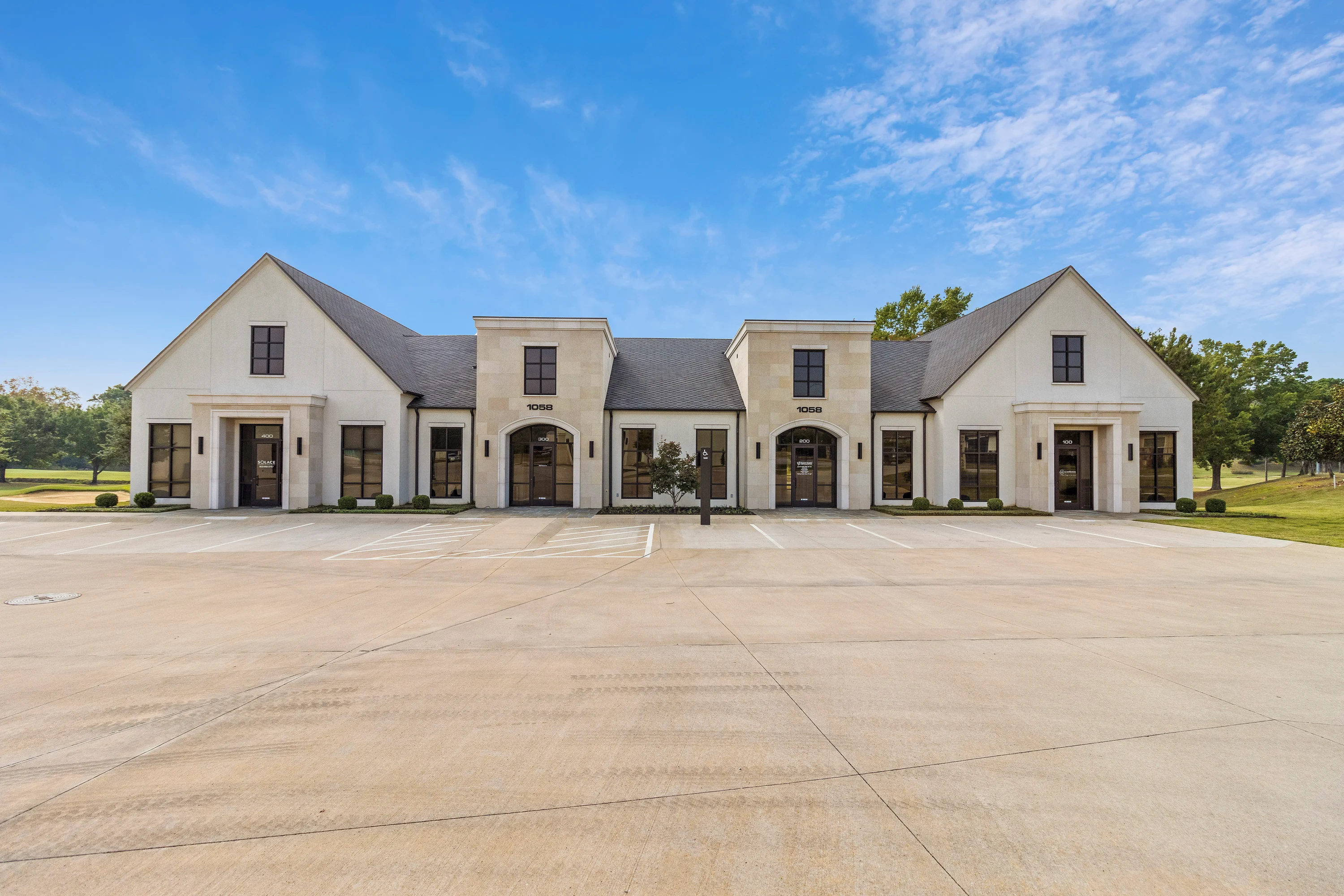 Exterior view of Asher Park overlooking the Hollytree Country Club golf course in Tyler.