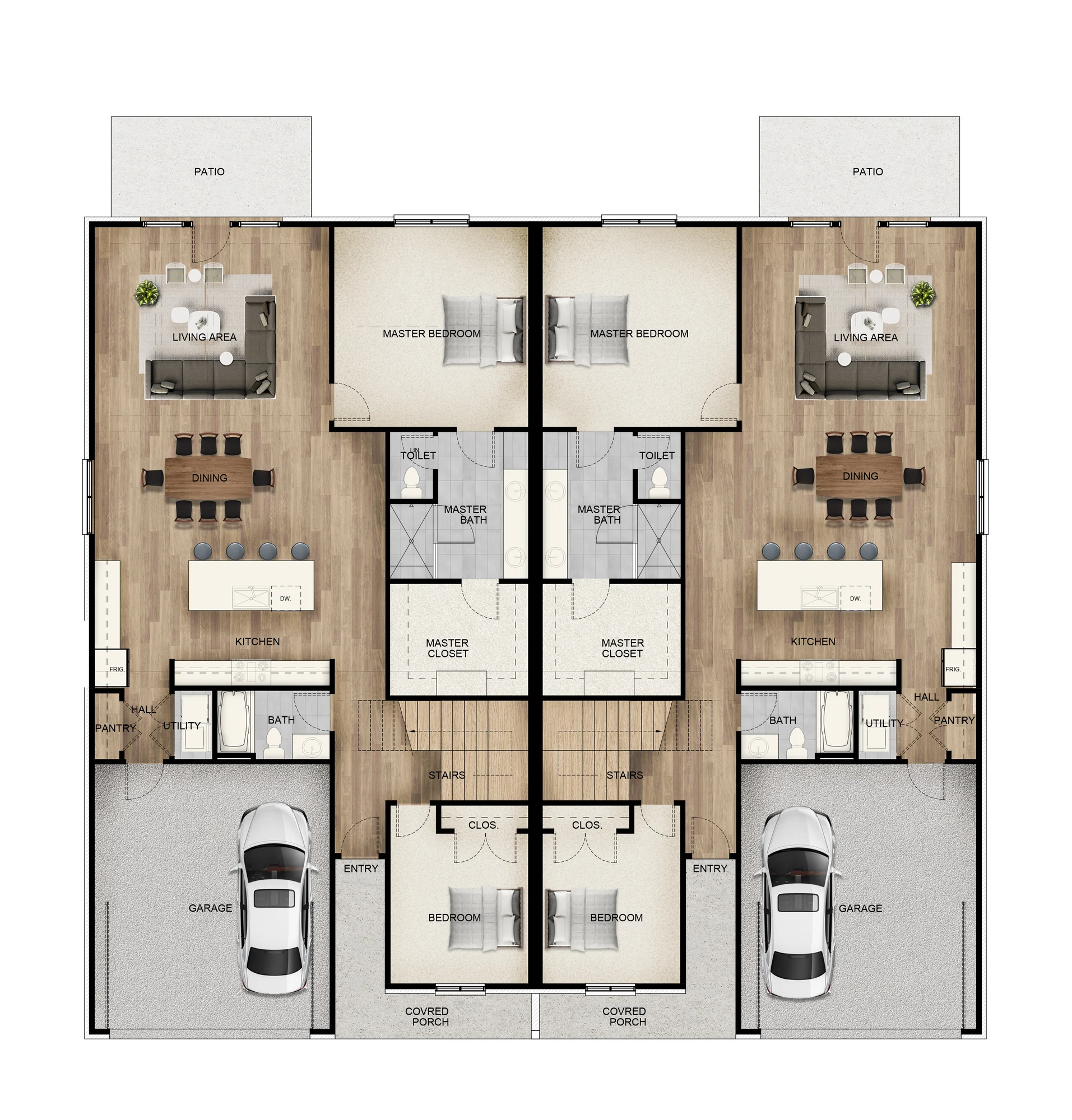 Adjacent build-ready duplex lots beside the existing Henshaw Creek rental community.