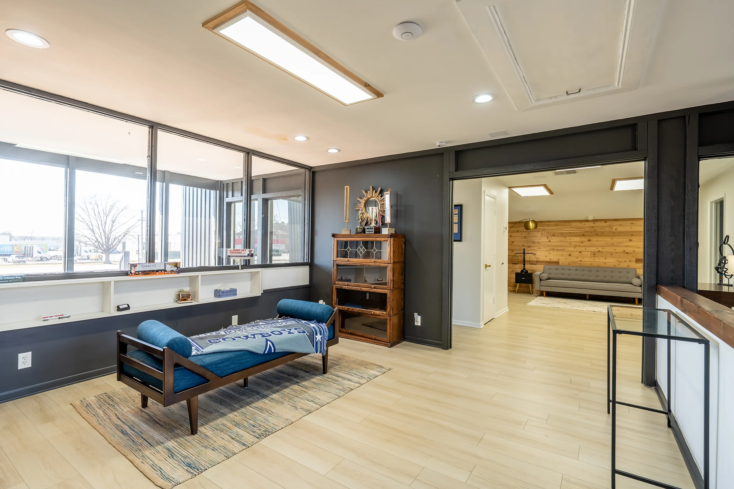 Open work area inside one of the renovated office buildings on W. Southwest Loop 323.